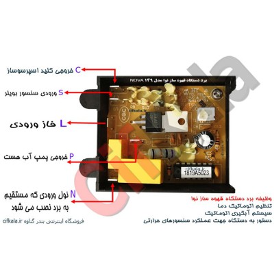 برد دستگاه اسپرسوساز ساز نوا مدل Nova 149